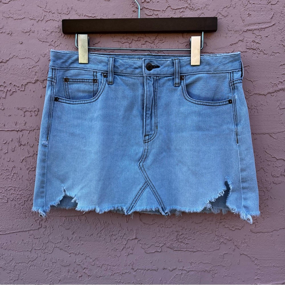AEO Heavily Distressed Denim Skirt
